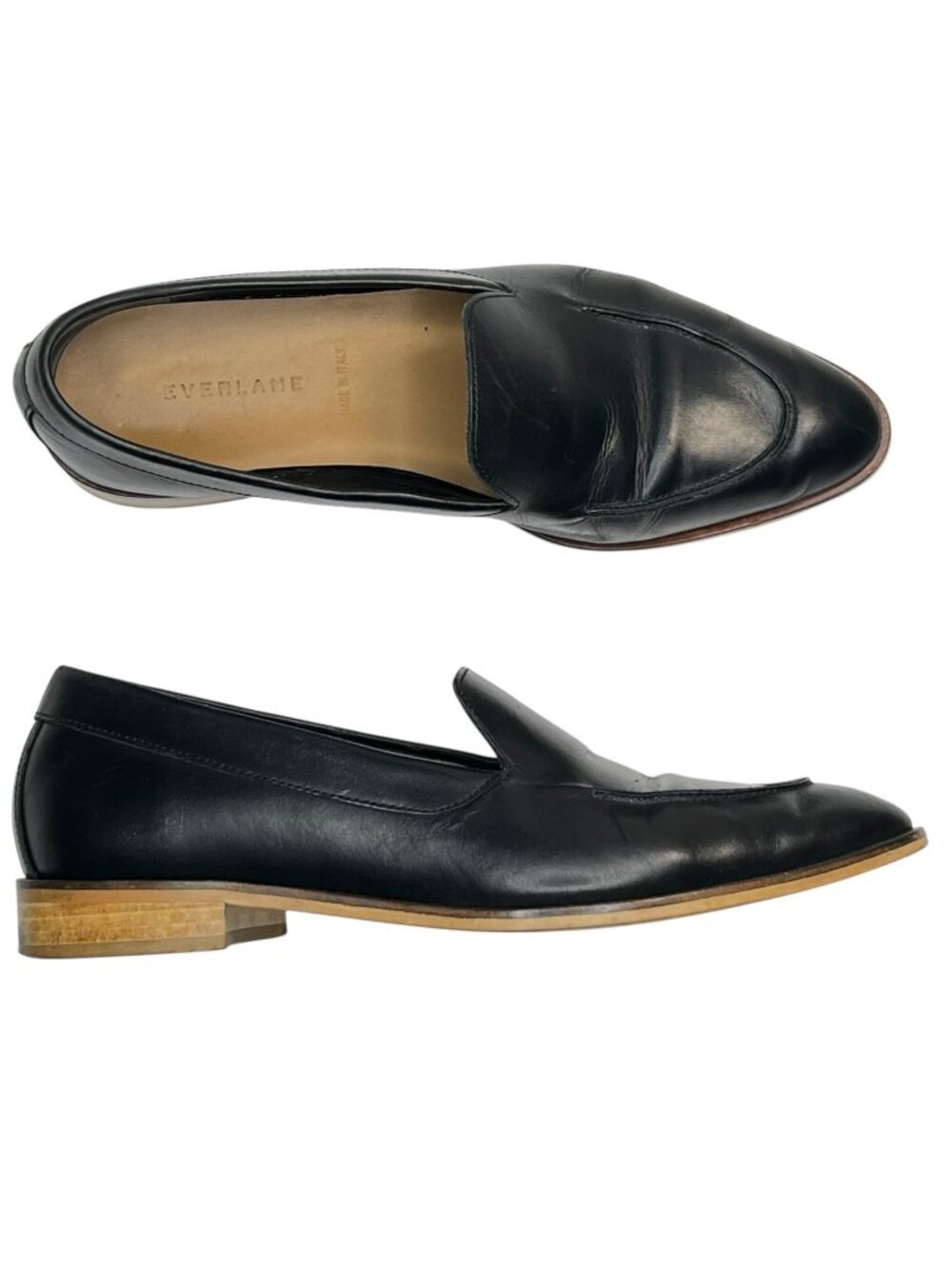 Everlane The Modern Loafer Leather Almond Toe Preppy Classic Slip On Black 9